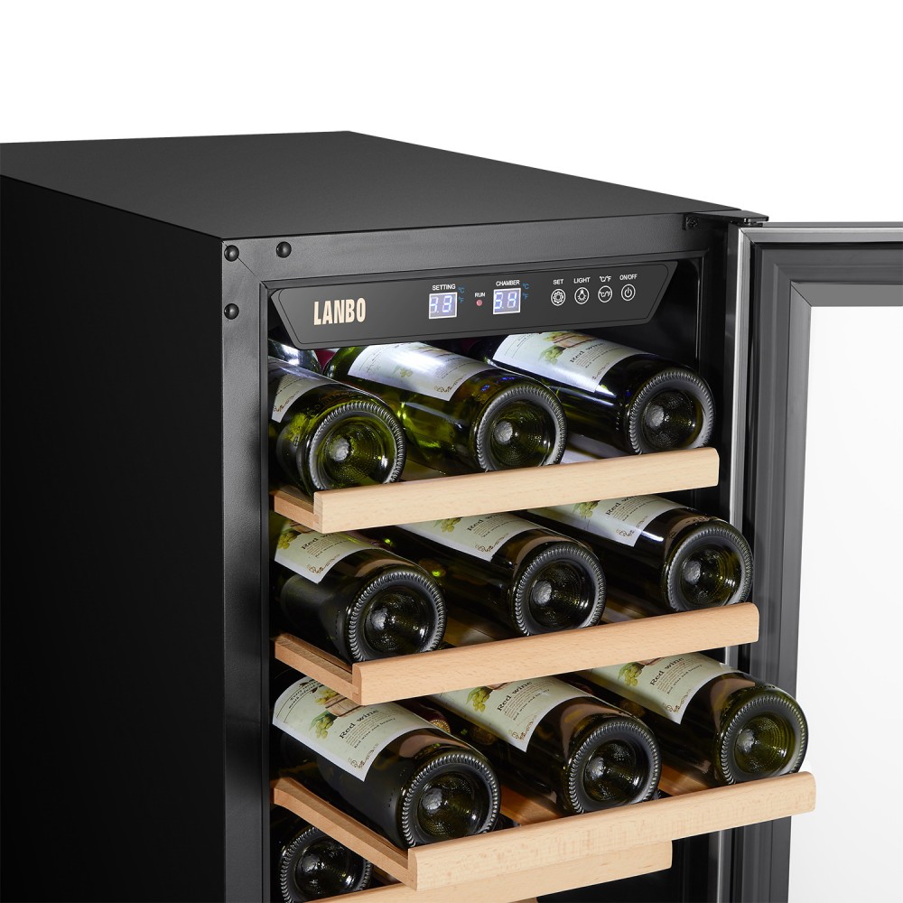 LANBO Small Wine Cellar Refrigerator, 33 Bottles Under Counter